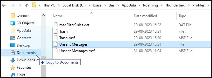 Access the Local Folders and choose the folder which you want to archive