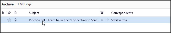 The email archived will be present under the Archive section in Thunderbird
