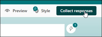 With the new form created look for the option Collect responses.