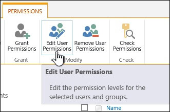Choose Edit User Permissions