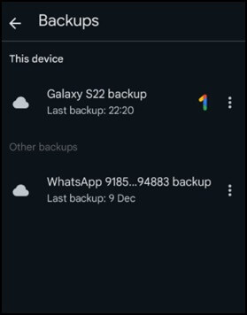 WhatsApp backups on Google Drive
