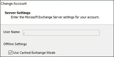 Checkmark the box for “Use Cached Exchange Mode”