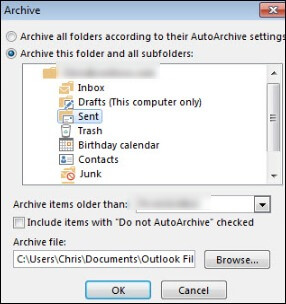 Choose a date when you would like to archive the older items