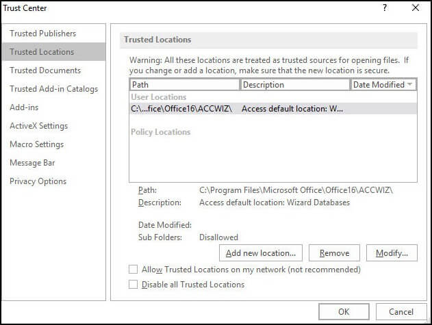 add the network location