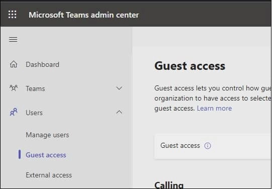Go to user and select guest access