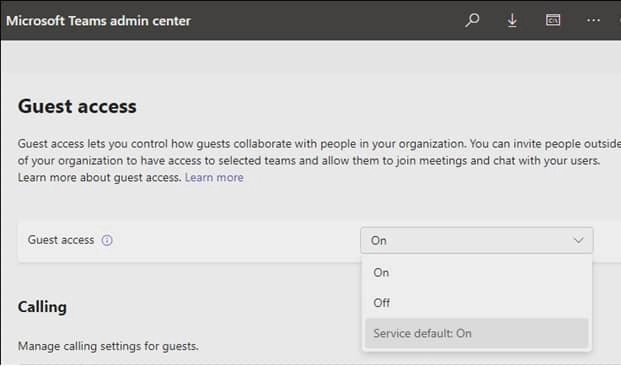 Turn on the guest access