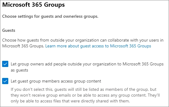 Enable group settings