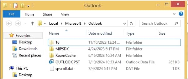 command will pop up cache files and folders