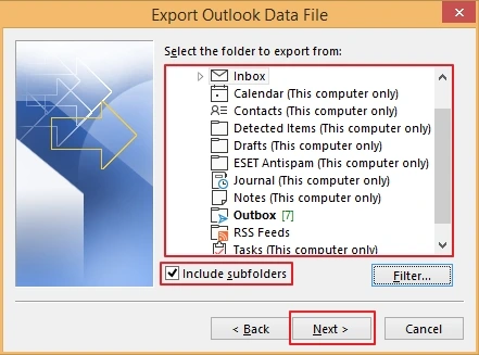 select folders