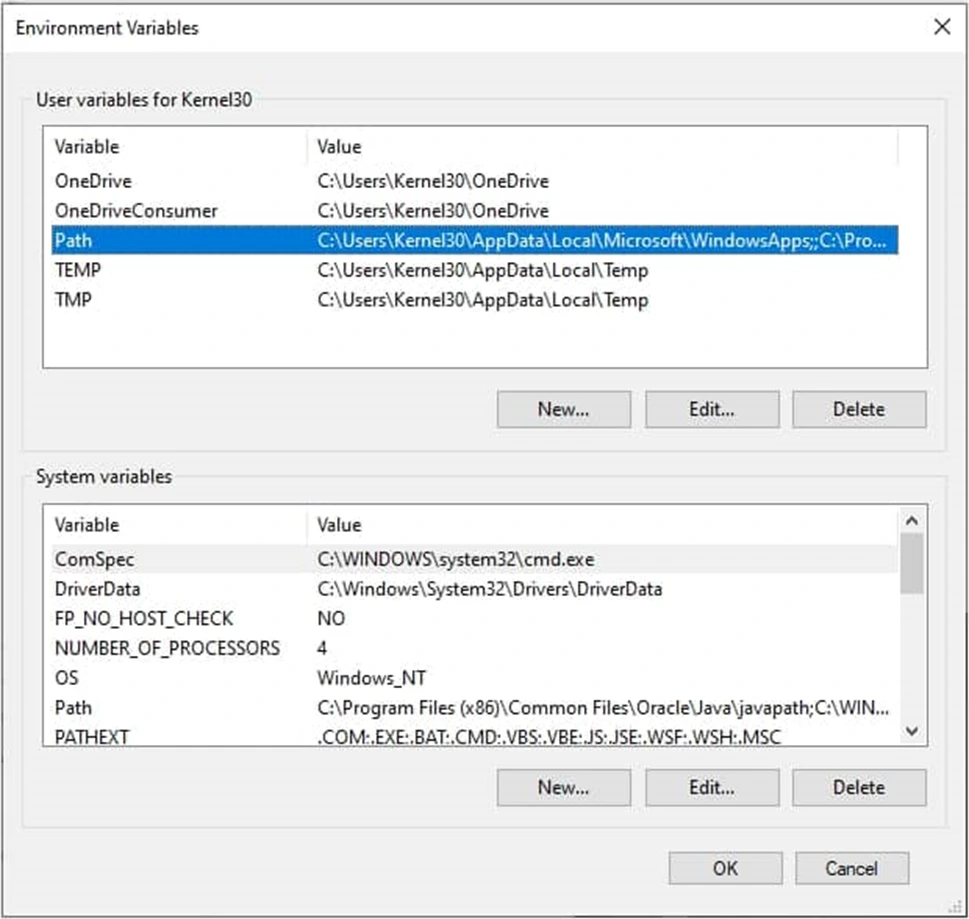 double click on the path option