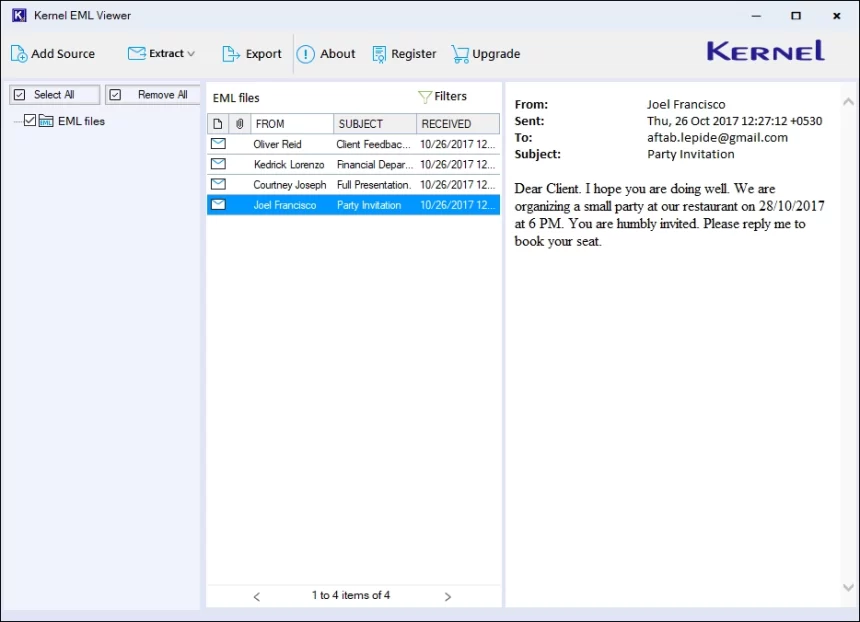 View your EML file in preview