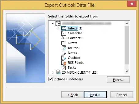 choose folder to export