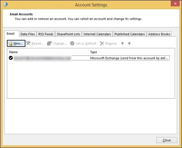 choose the email acoount