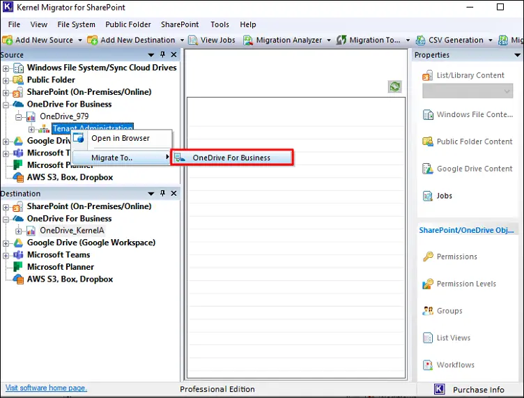 select data for migration