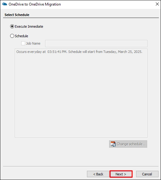 select migration schedule