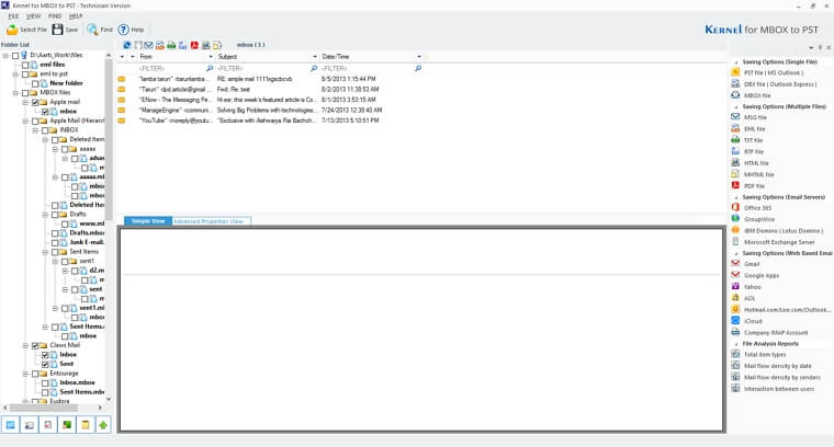 add mbox file or folder to conversion