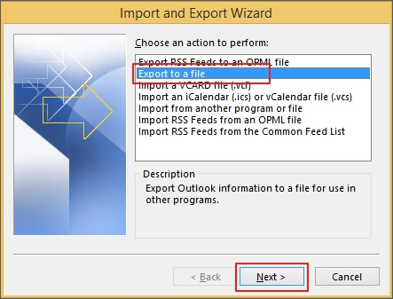 Export to a file