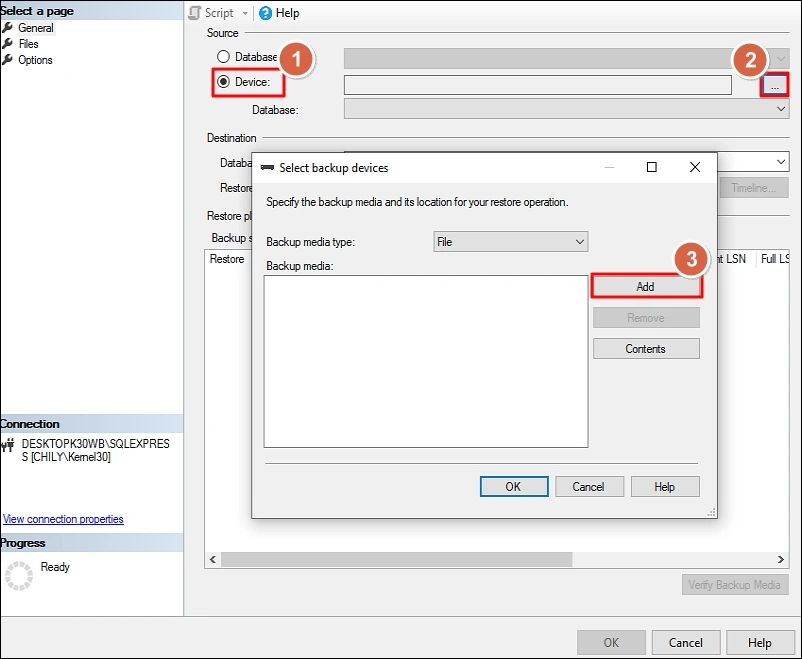 Select backup devices