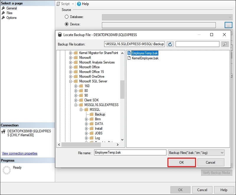 Select backup devices