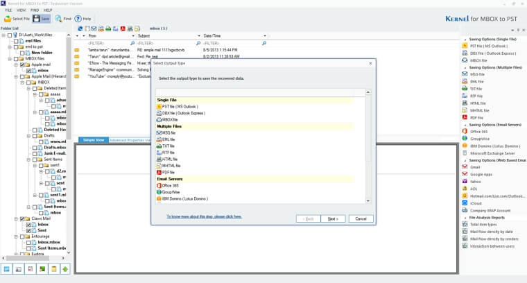 Select PST as a saving option
