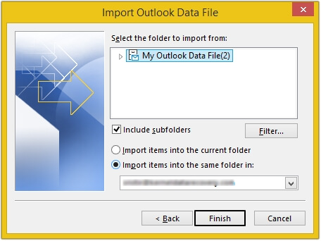 Select folder to import