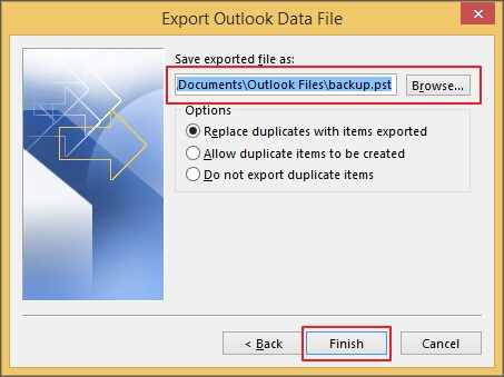 Click Finish option