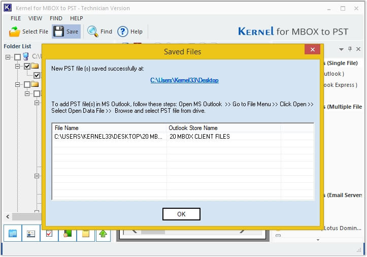 successfully import mbox to pst