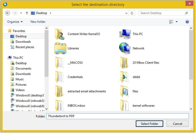 Select the destination directory and provide the name