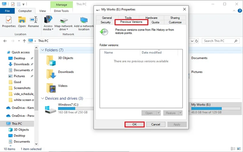 go to the previous version tab 