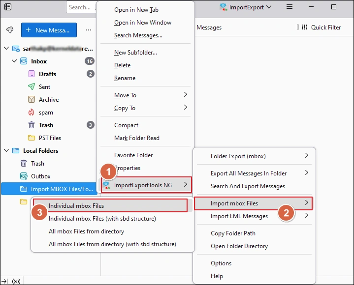 import mbox files