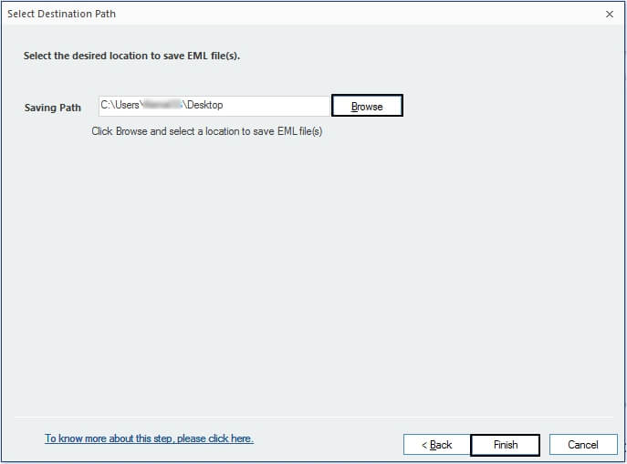 provide saving location