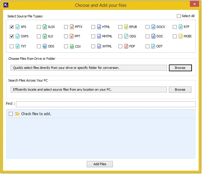 choose files from drive or folder