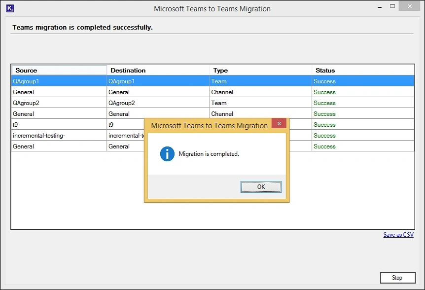 teams tenant to tenant migration completed