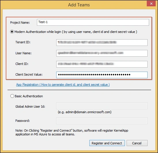  Add Teams wizard