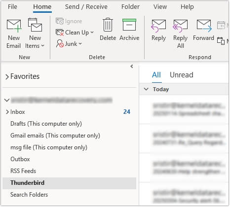 Now, drag and drop Thunderbird emails in the newly created folder