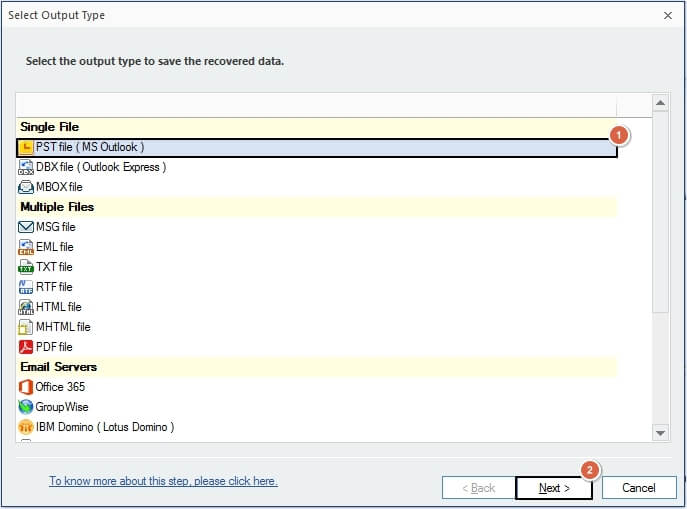 select PST as a output option