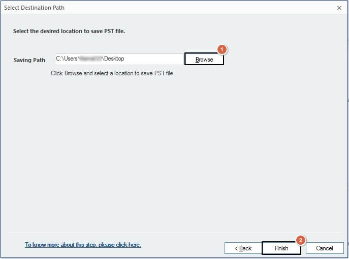provide a saving location 