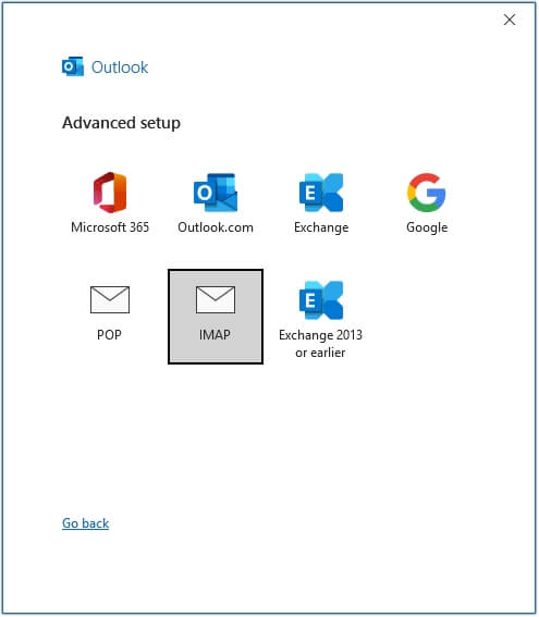Choose IMAP 