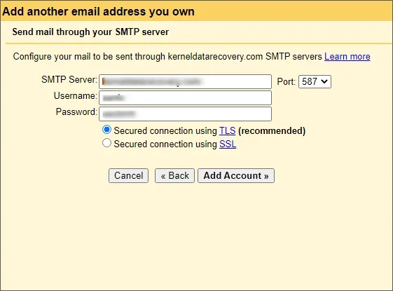 click add account 