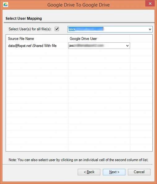 arrange user mapping