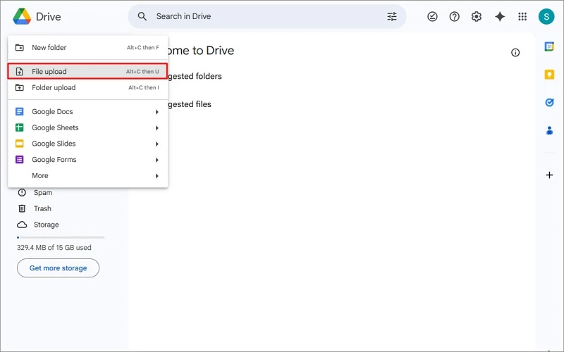 click file upload