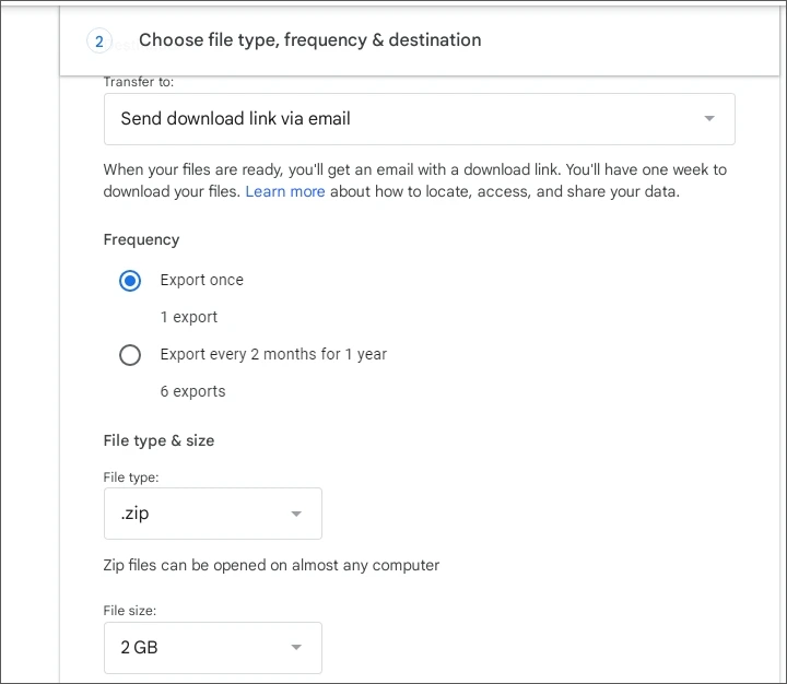 export google drive to business account