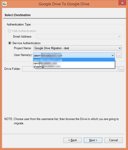 select destinations