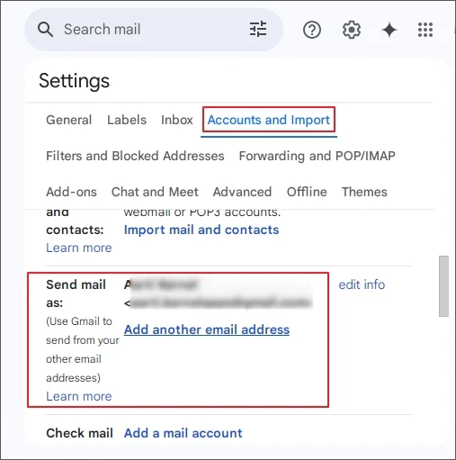 click add another email address 