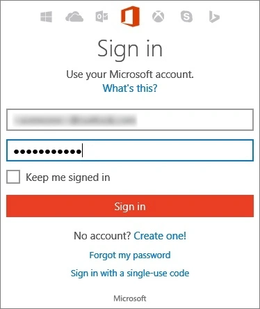 sign in to the office 365 account