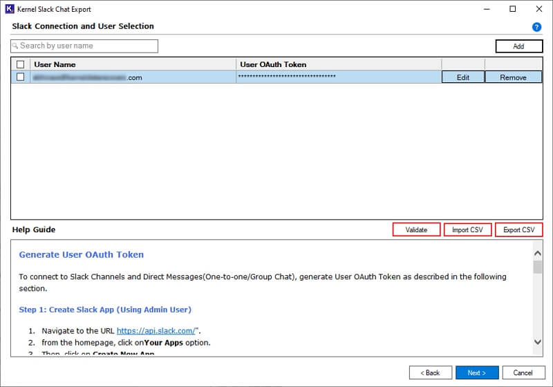 Click Import CSV option