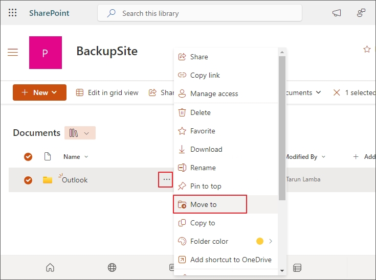 select documents to migrate