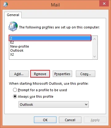 click on remove button to disconnect