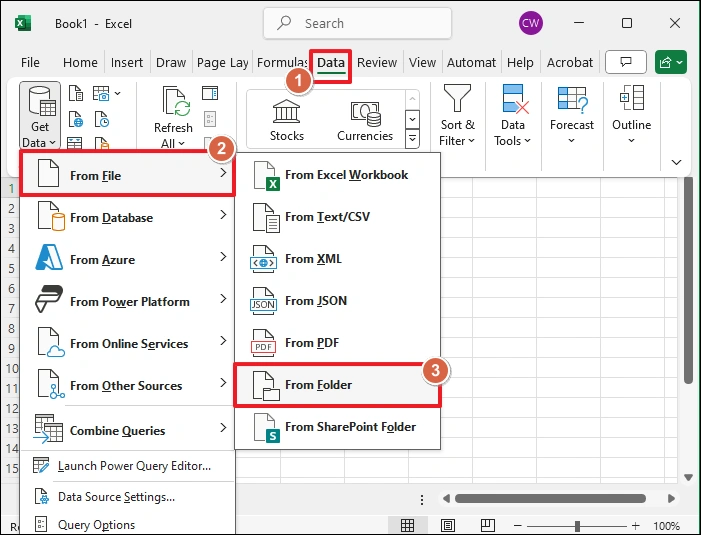 add csv in excel