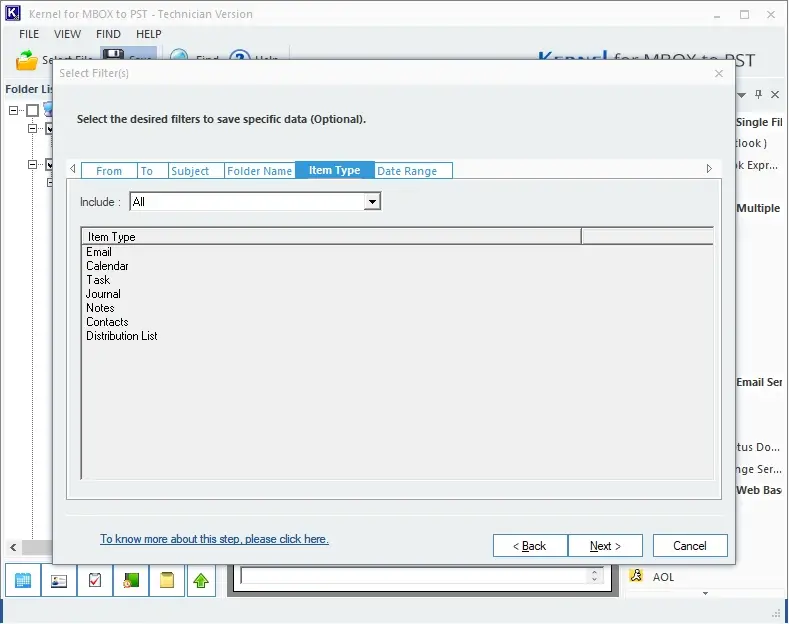 Apply filters option